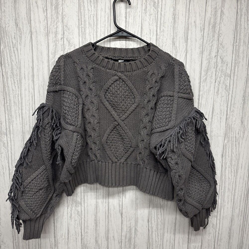 Women’s Size S Line & Dot Jasper Sweater Fringe Sleeves EUC - Picture 2 of 5